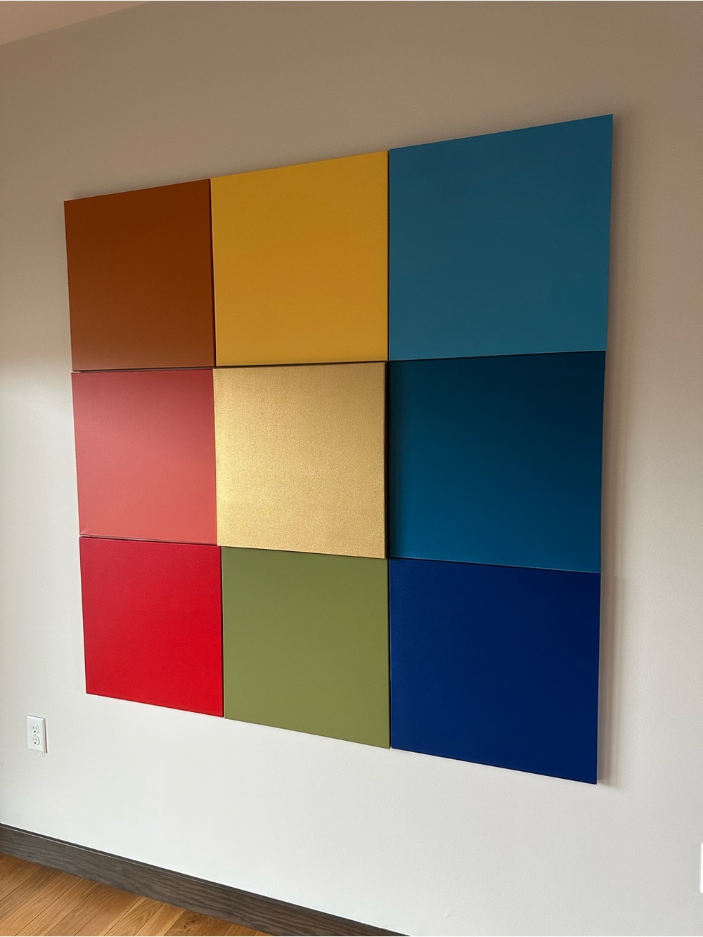 Wall decor - minimalist color-block art installation nine square canvas